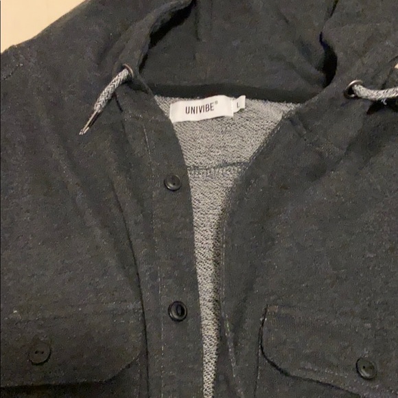 Button up sweatshirt with hood - Picture 3 of 5